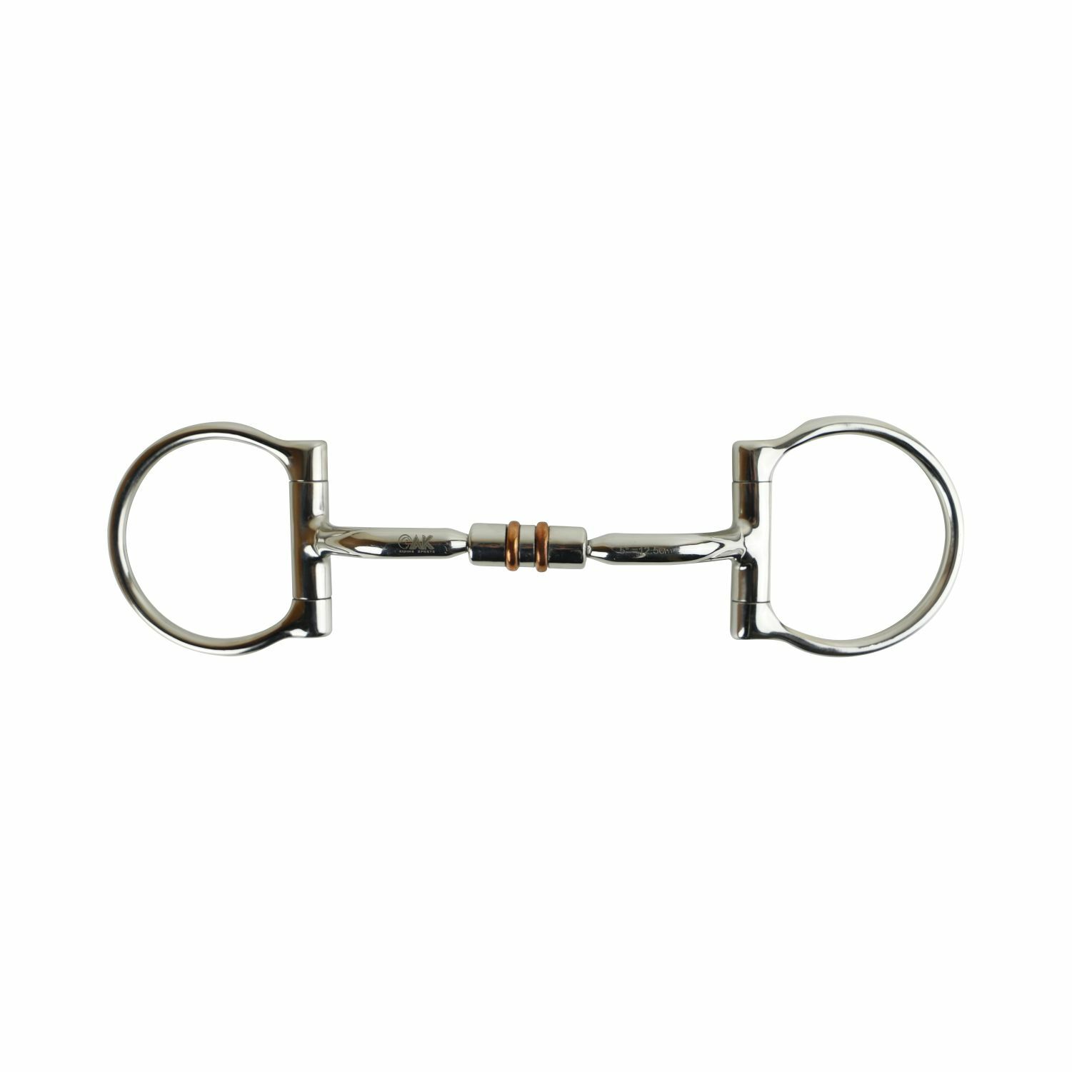 AK D-Ring Rotary Mouthpiece Horse Riding Bit Jointed Barrel Double Cooper Roller