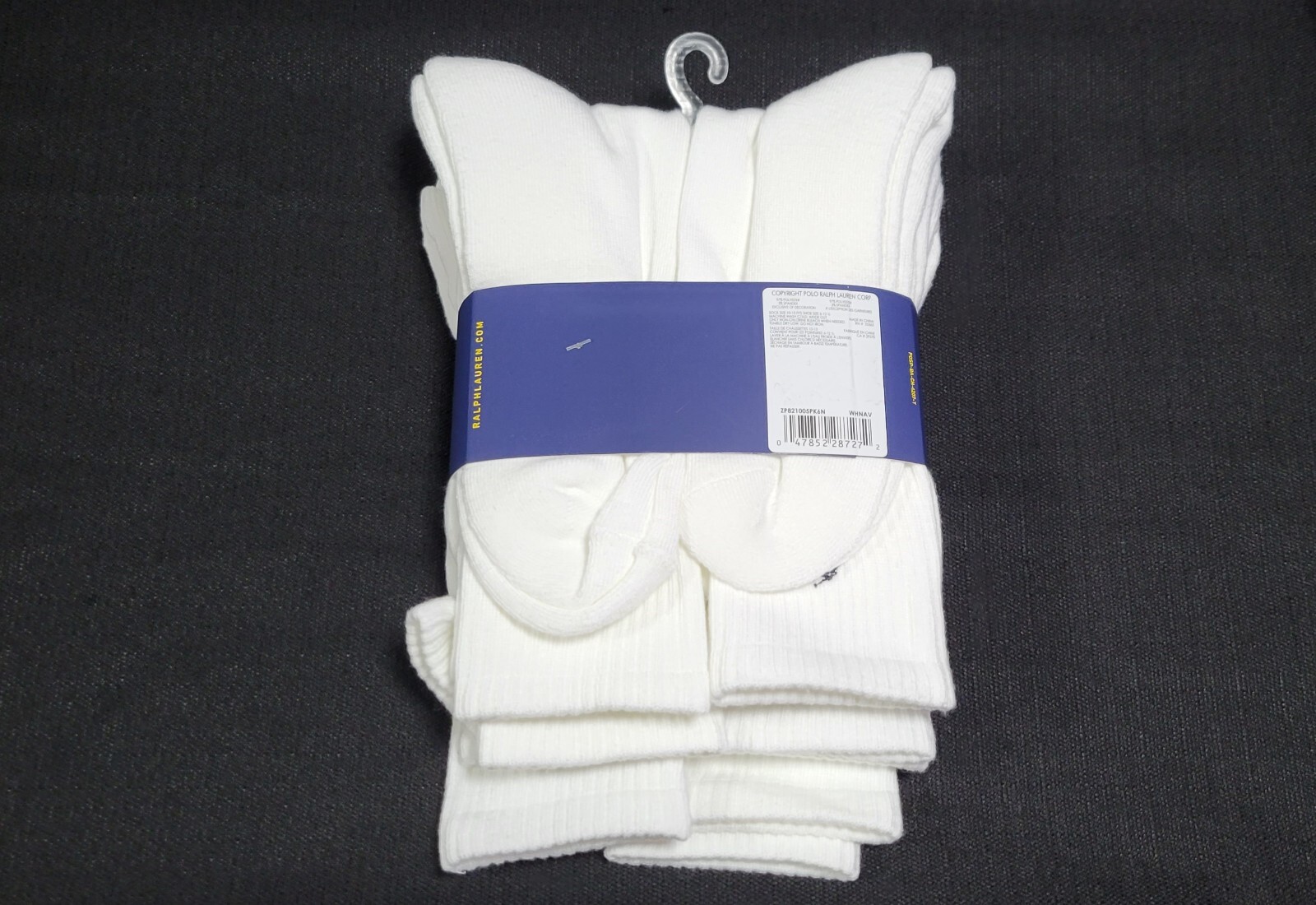 Polo Mens Ralph Lauren 6 Pair Crew Socks Classic Sport Cushioned Sz 6-12.5