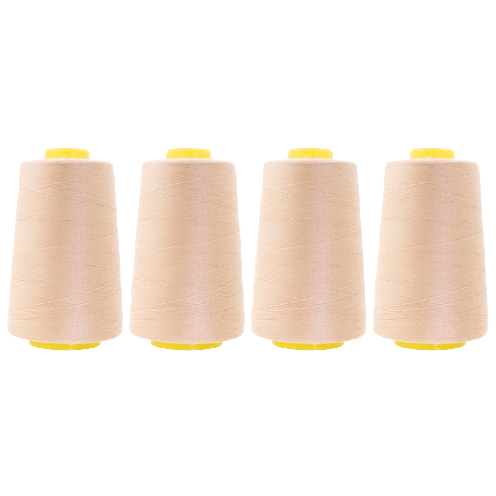 4 Pack of Serger Threads Cones Spools - 40S/2 24000 Yards Polyester Nude Thre...