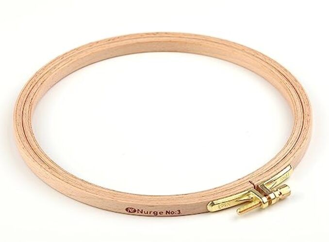 Nurge Premium Beech Wood Gold Clasp Embroidery Hoop 8mm (160mm = No3 Natural