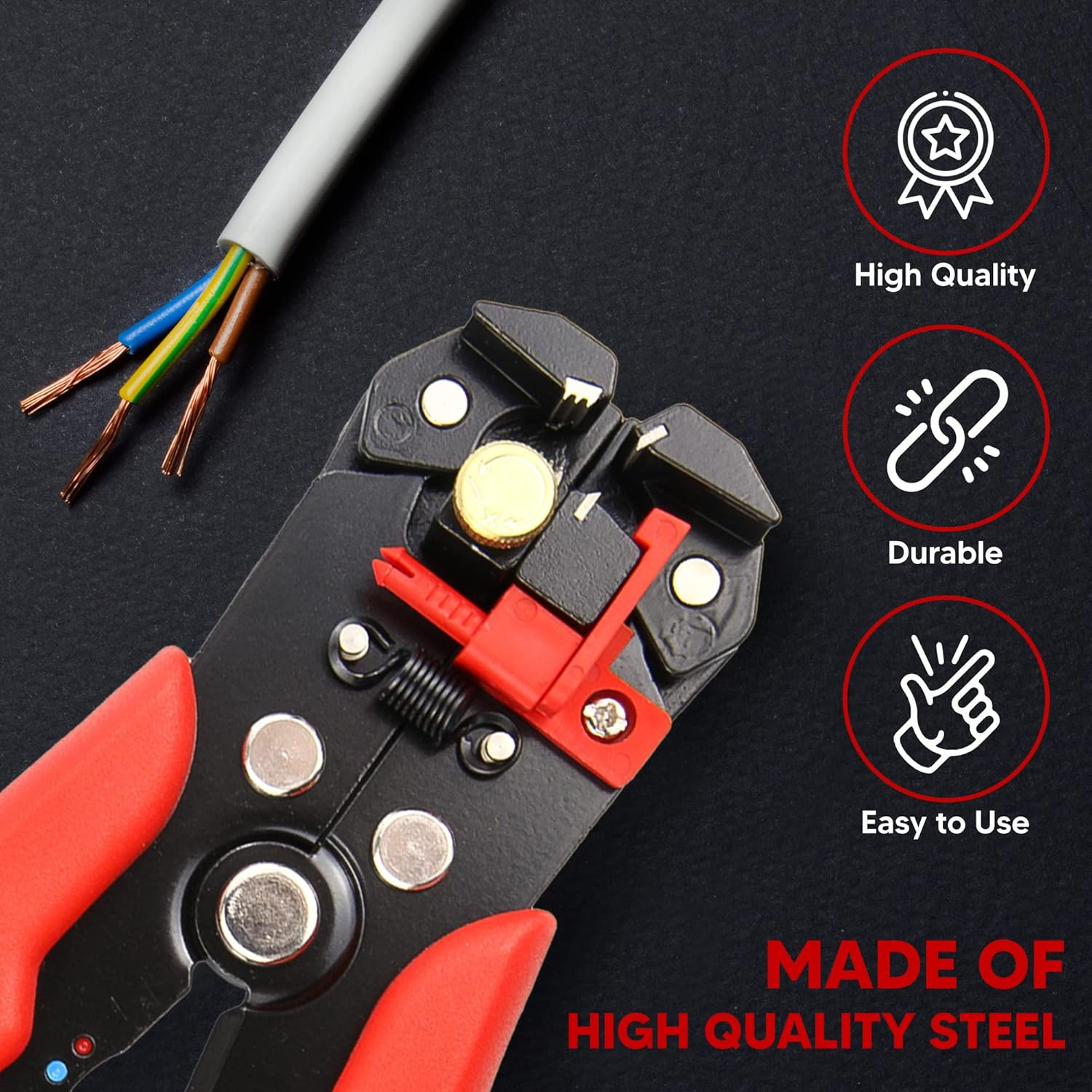 YIYITOOLS Wire Stripping Tool, Self-Adjusting 8-Inch Automatic Wire Stripper/Cut