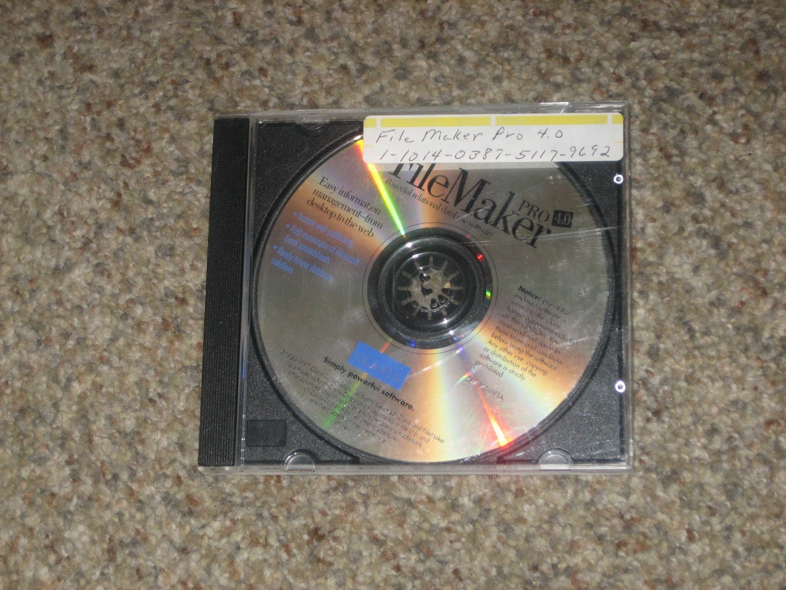 Vintage Claris FileMaker Pro 4.0 CD-ROM for Macintosh