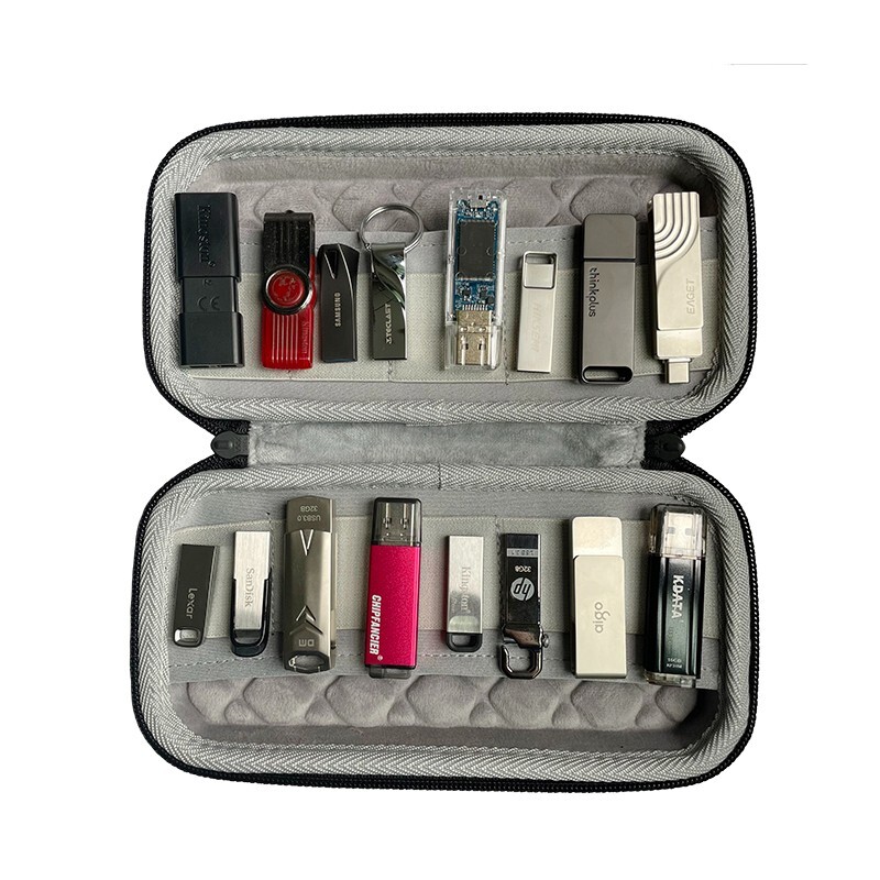 Organizer Case Carry Storage Box Cover For 10 PCS U-Disk Holder USB Flash Drive