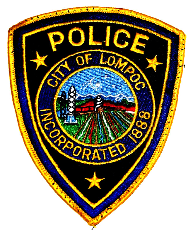 LOMPOC – POLICE - CALIFORNIA CA Sheriff Police Patch FARM MOUNTAINS USED