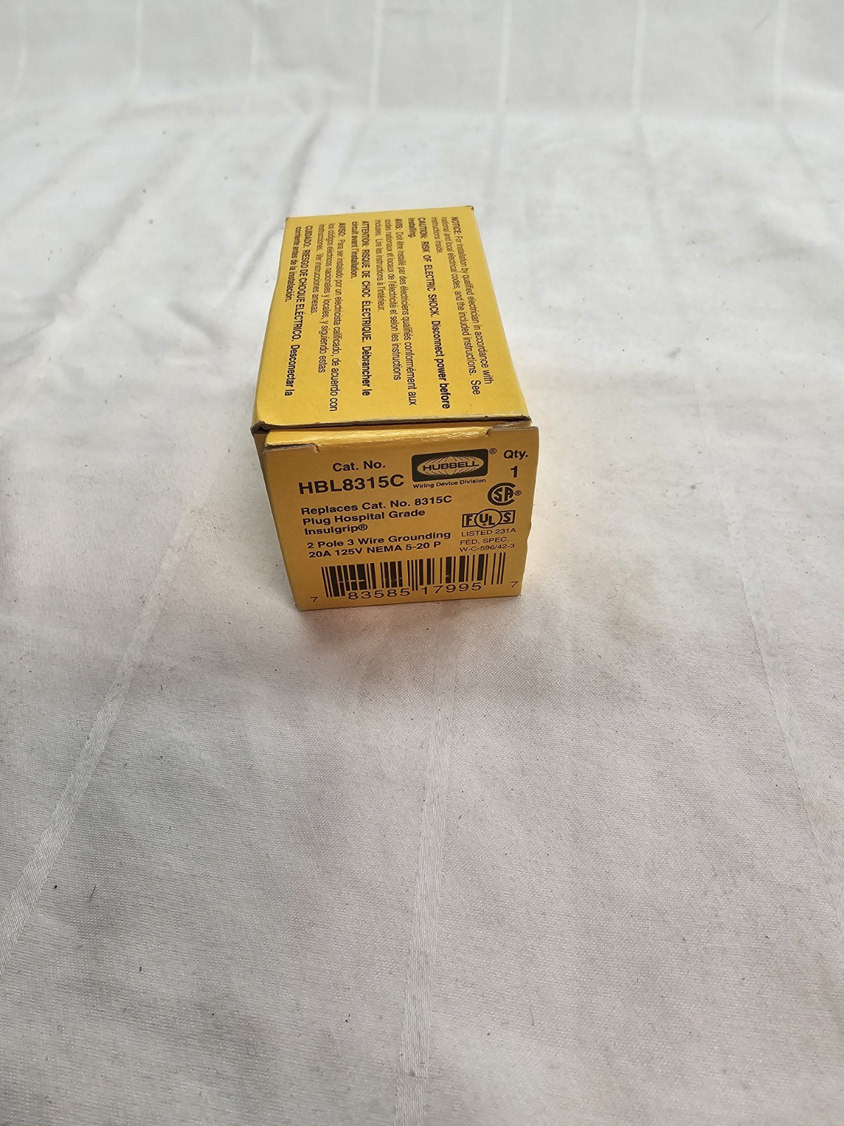 NEW HBL8315C 20 Amp 125 Volt  5-20P HOSPITAL GRADE PLUG