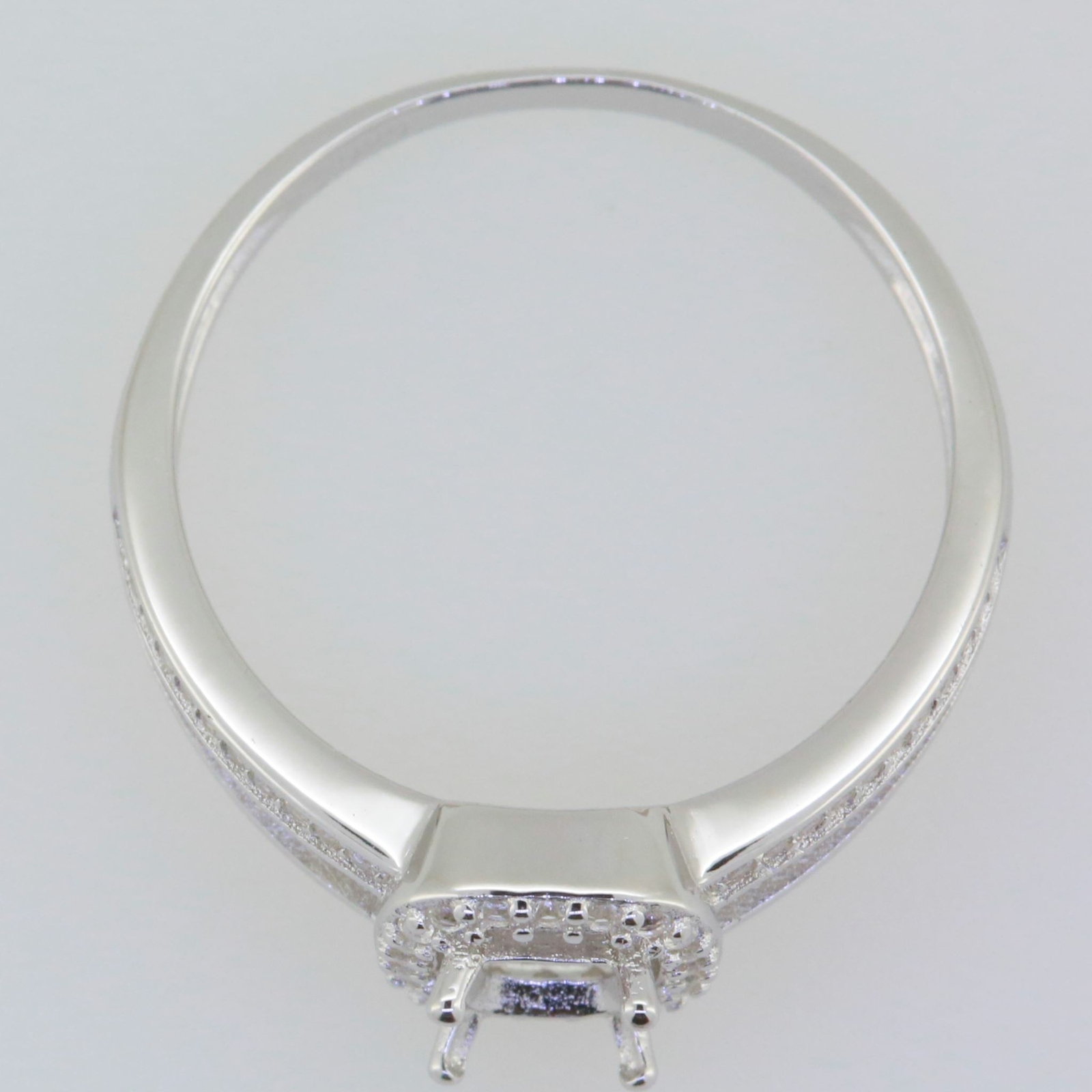 Sterling Silver Semi Mount Ring Setting Cushion CU 6X5mm Topaz