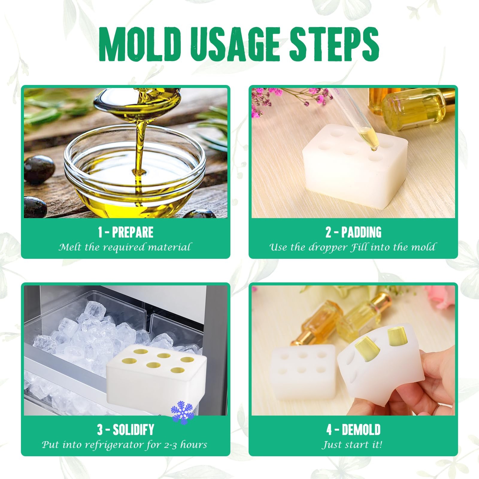 Reusable Silicone Suppository Molds Kit, 2ML | Includes 4 Suppository Mold Tr...