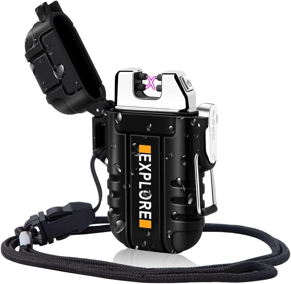Electric Lighter Windproof Dual Arc USB Rechargeable Flameless Plasma Lighters W