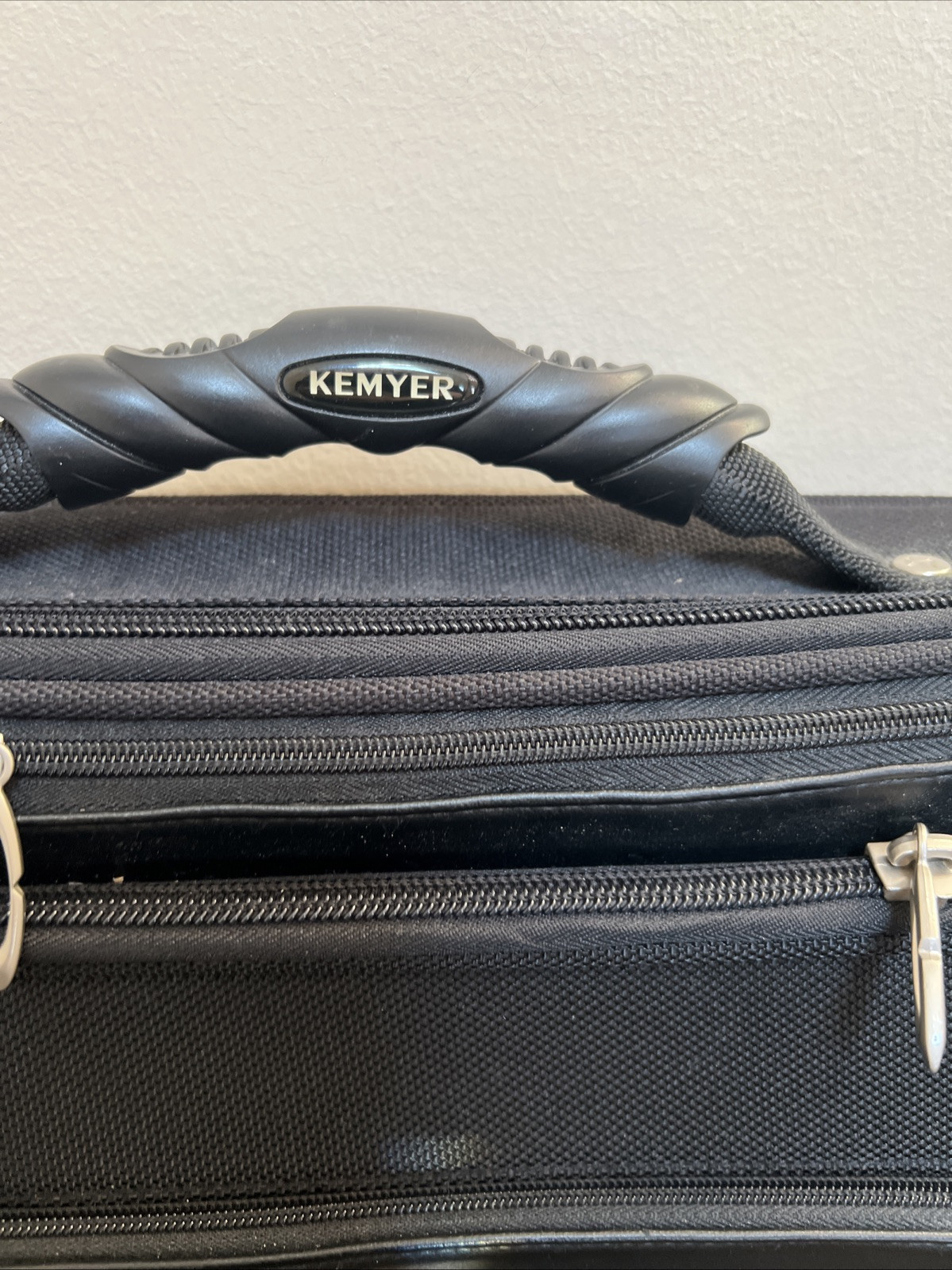 Kemyer Black Briefcase Carry On Handle Padded Strap Compartments Large