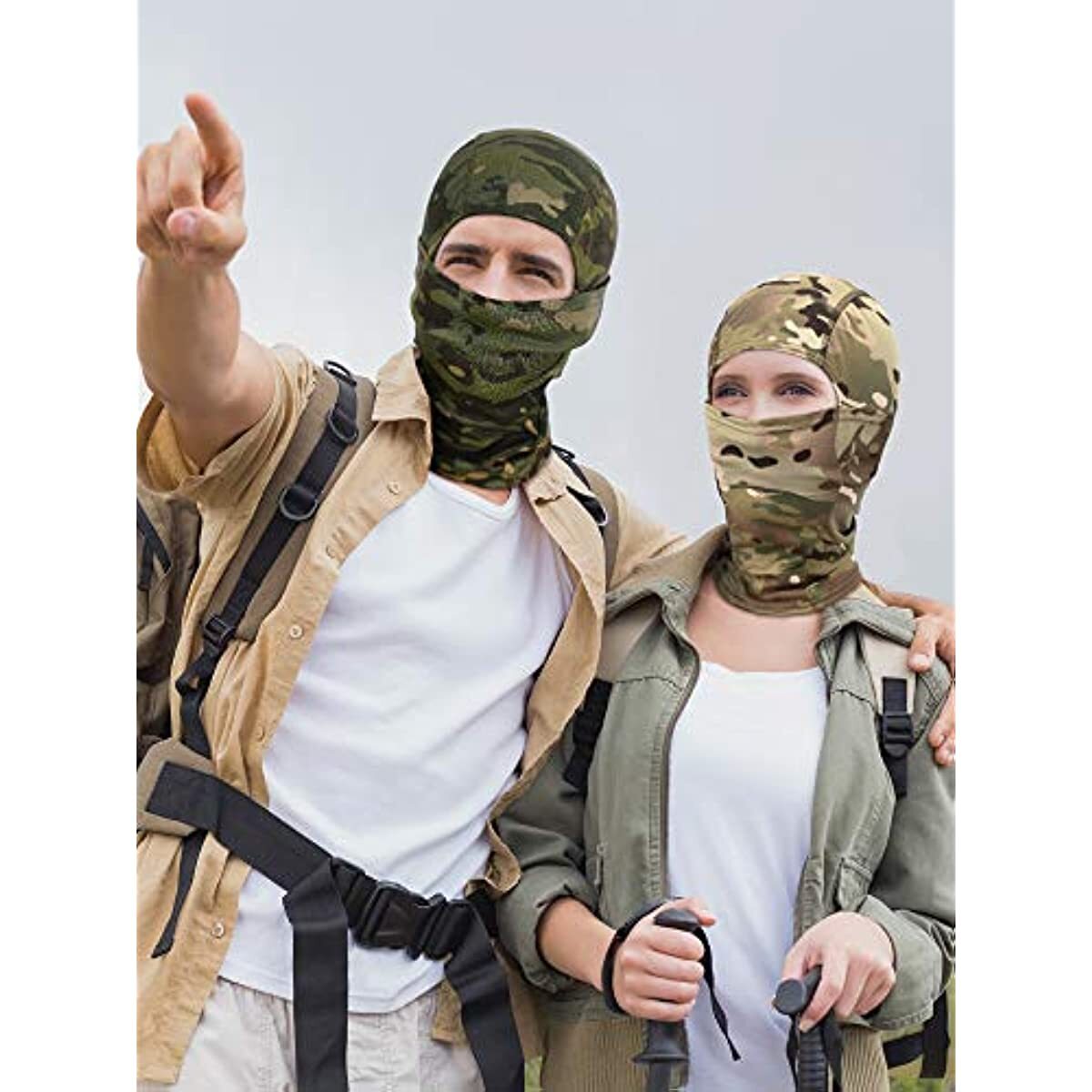 Camo Balaclava Face Mask UV Protection Ski Sun Hood Tactical Cover for Men Women