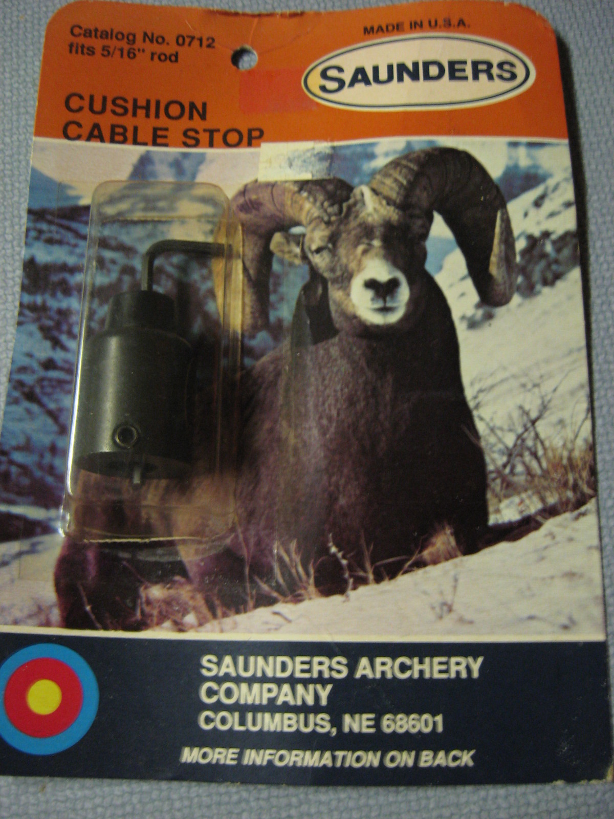 Archery Bow Hunting Vintage Saunders Cushion Cable Stop Fits 5/16" Rod 0712