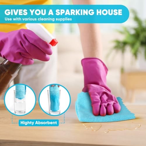Microfiber Cleaning Cloth Highly Absorbent Cleaning Rags, 24 Pack Multicolor