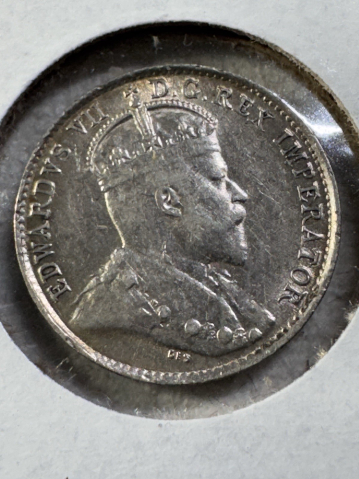1906 Canada 5 Cents Small Silver Coin Cleaned