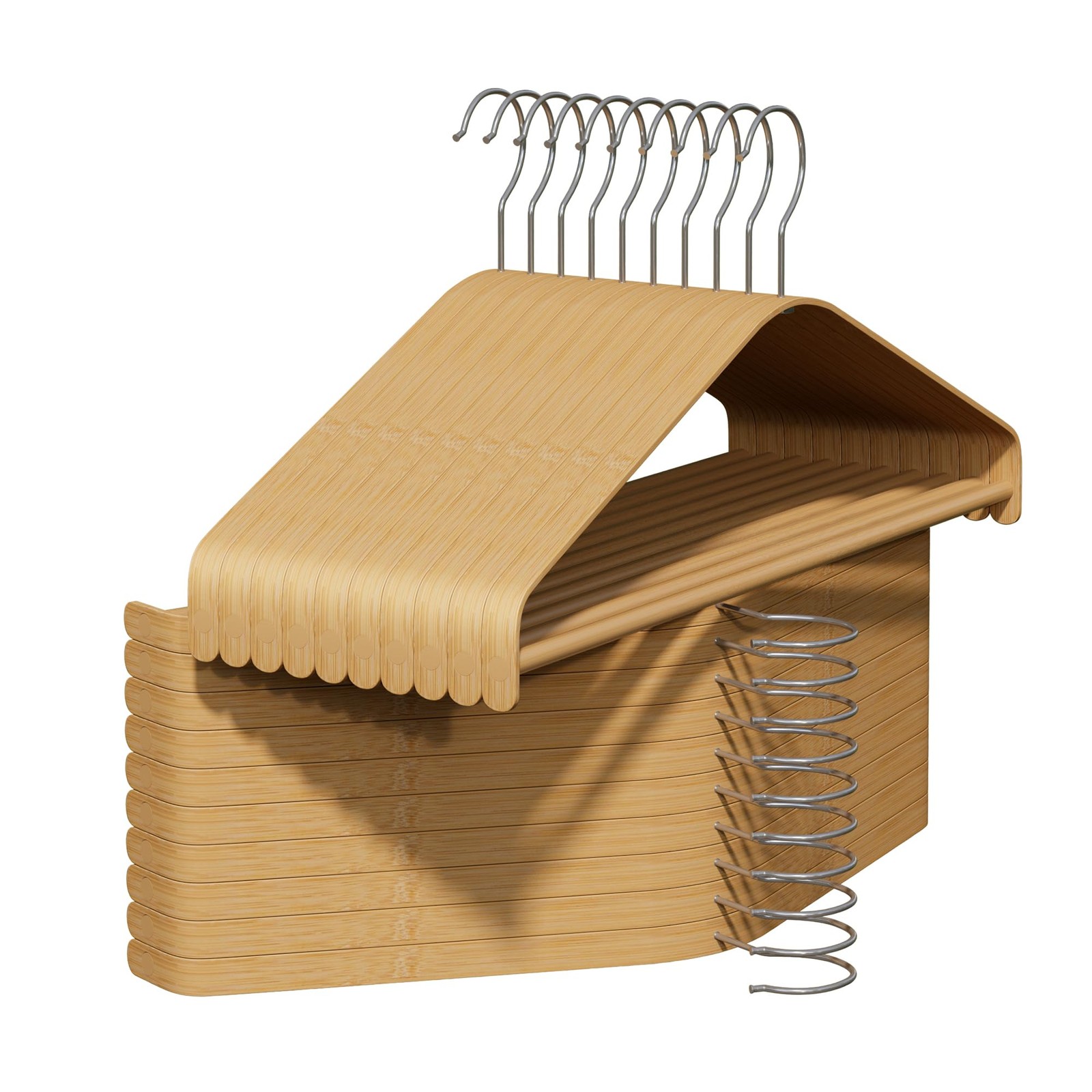 Bamboo Wood Hangers 20 Packs, Coat Hangers, Clothes Hangers with 360-Degree R...