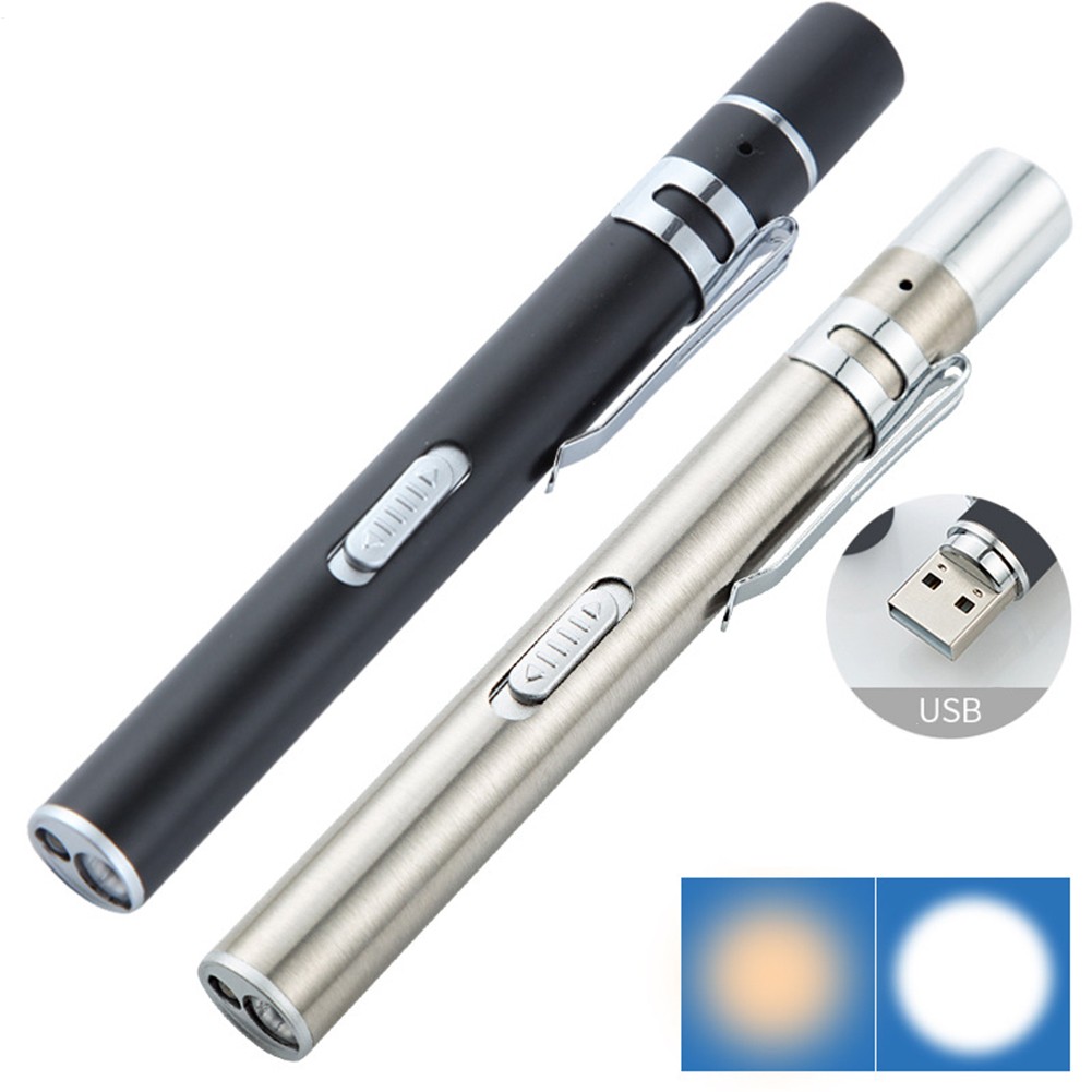 Medical Handy Pen Light USB Rechargeable Mini Nursing Flashlight LED Torxk