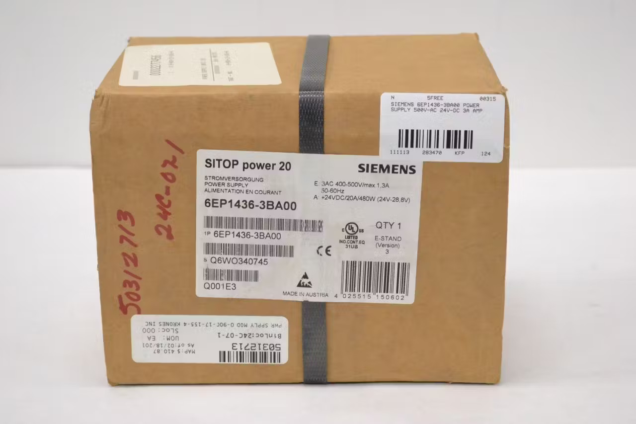 Siemens 6EP1436-3BA00 Power Supply 400-500v-ac 20a 24v-dc 480w