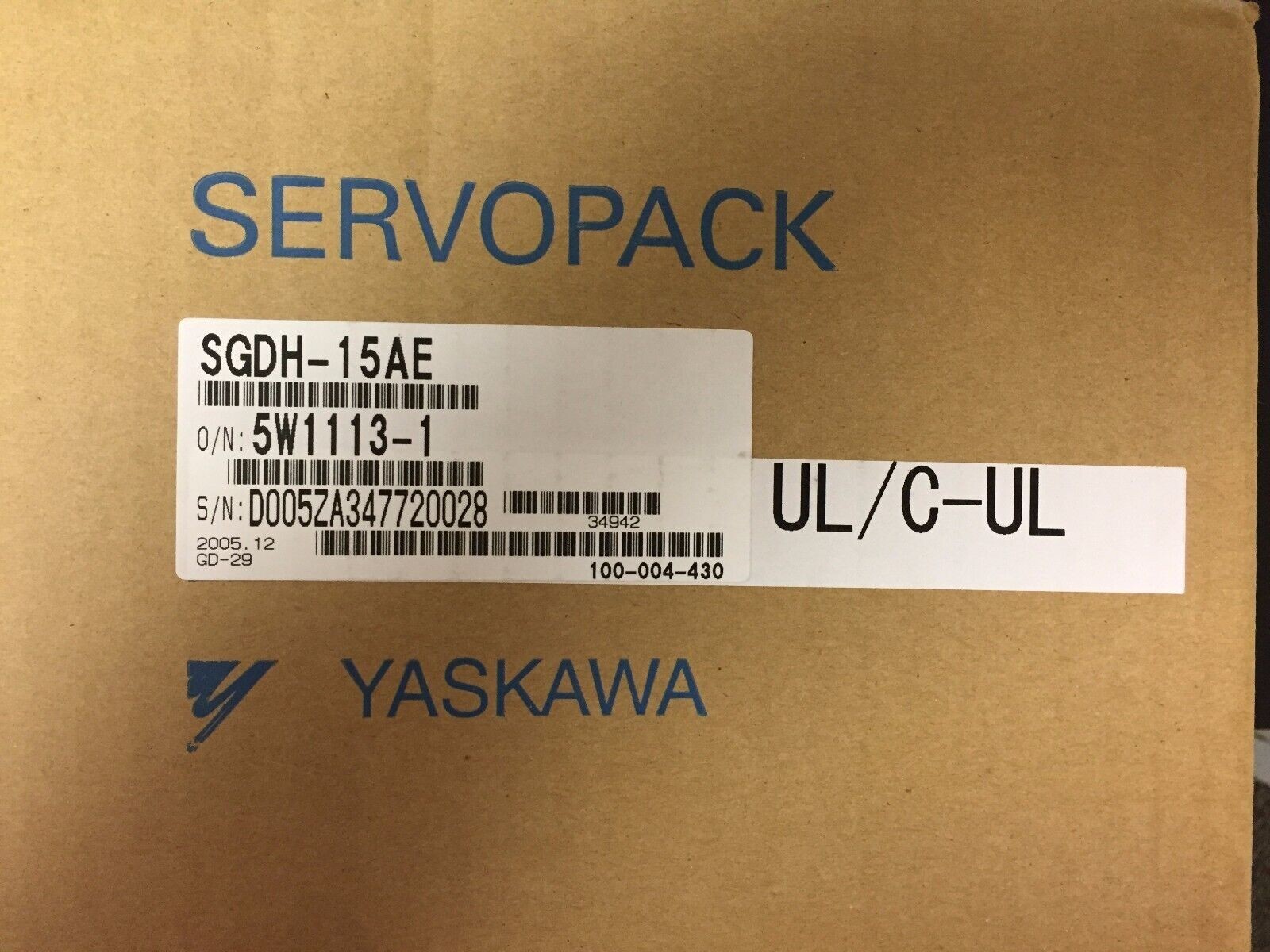 Yaskawa servopack drive SGDH-15AE US SELLER Beware of Chinese Fake Drives! NEW