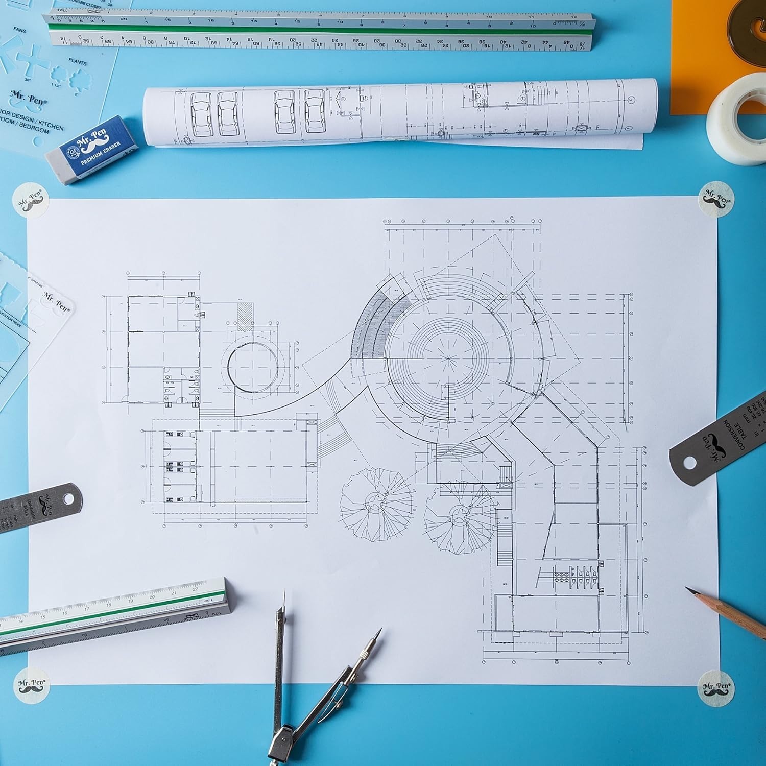 Durable Large Circle & Ellipse Templates - 6 Piece Set for Artists & Architects