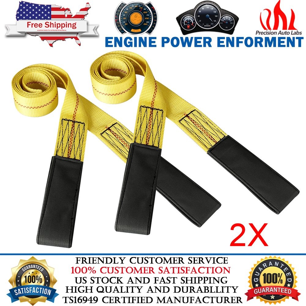 2 Pack 6'x2" Lifting Sling Straps Belt with Heavy Duty Flat Loops 10000Lbs Nylon
