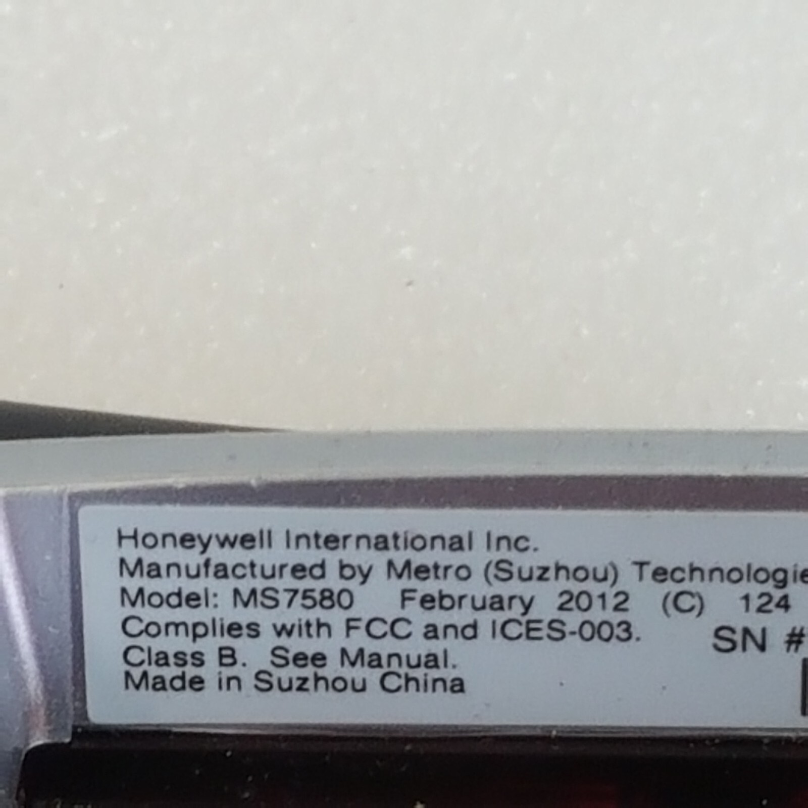 Honeywell MS7580 7580 USB Barcode Scanner - SILVER / No Cable