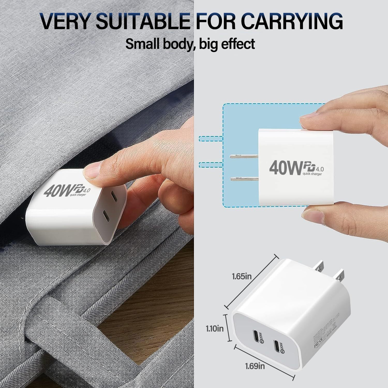 Magnetic 2/3-in-1 Fast Charger Cable USB C Power Adapter For iPhone Apple Watch