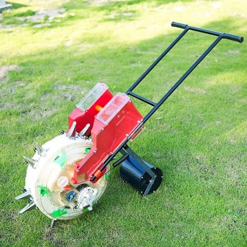 Seed Sower & Fertilizer Applicator, 7 Mouths Garden Push Seeder Planter,