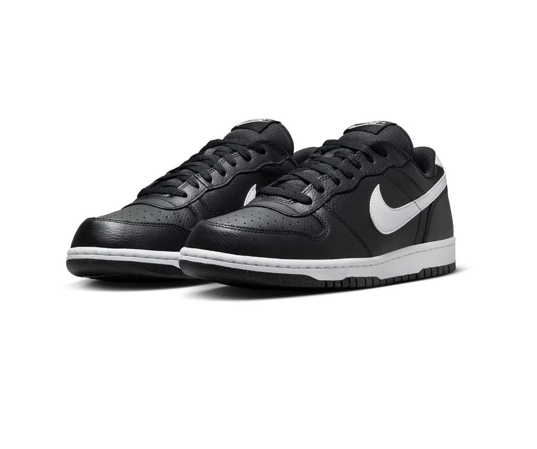 Nike 355152-016 Dunk Low Black White Leather Casual Sneakers Unisex
