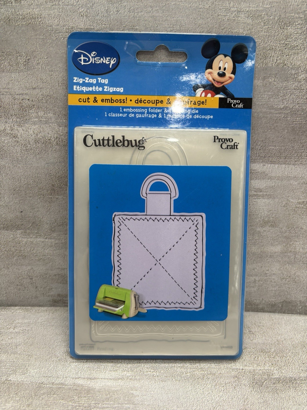 CUTTLEBUG DISNEY ZIG-ZAG TAG CUTTING DIE & EMBOSSING FOLDER 37-1754 PROVO CRAFT