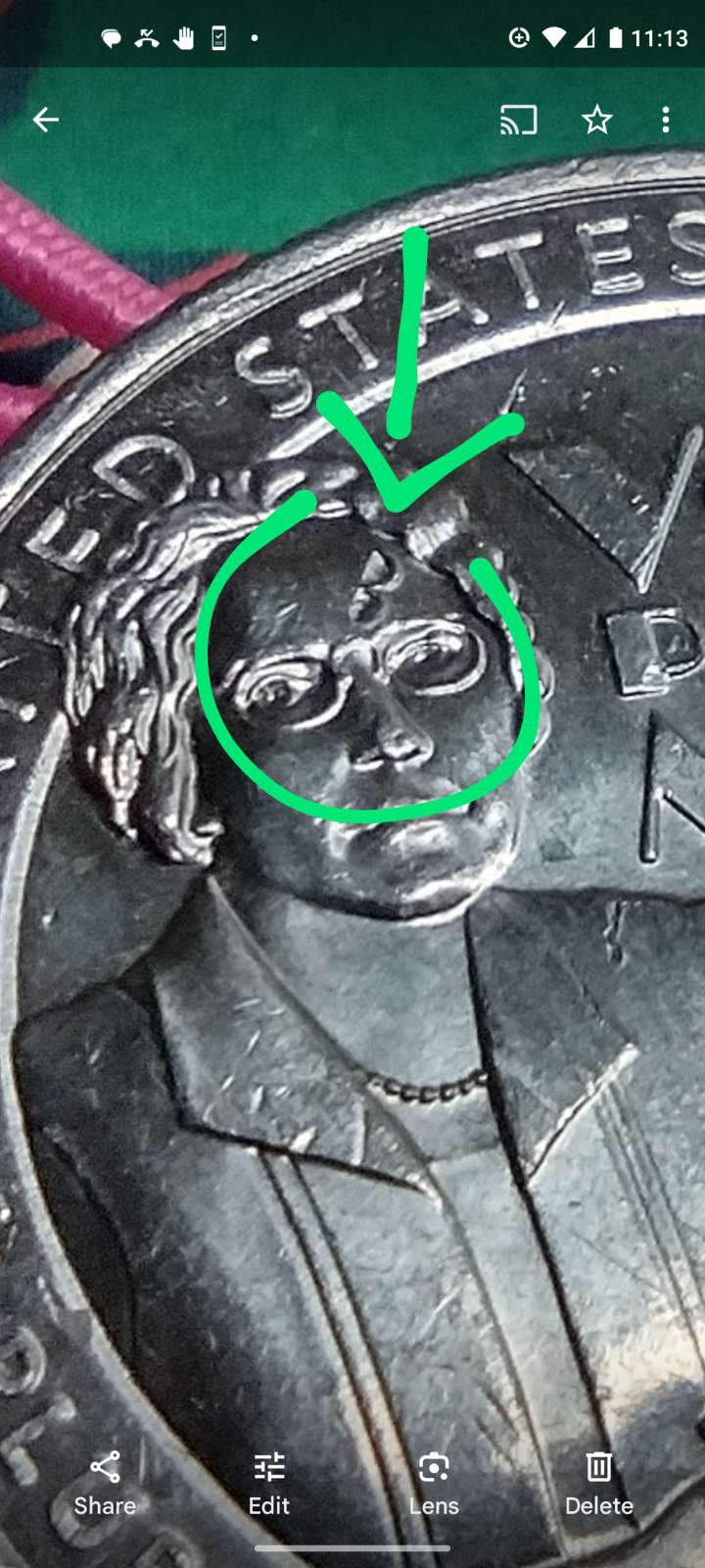 Nina Otero Warren Error Quarter, Reverse Die Error on her forehead, Rare