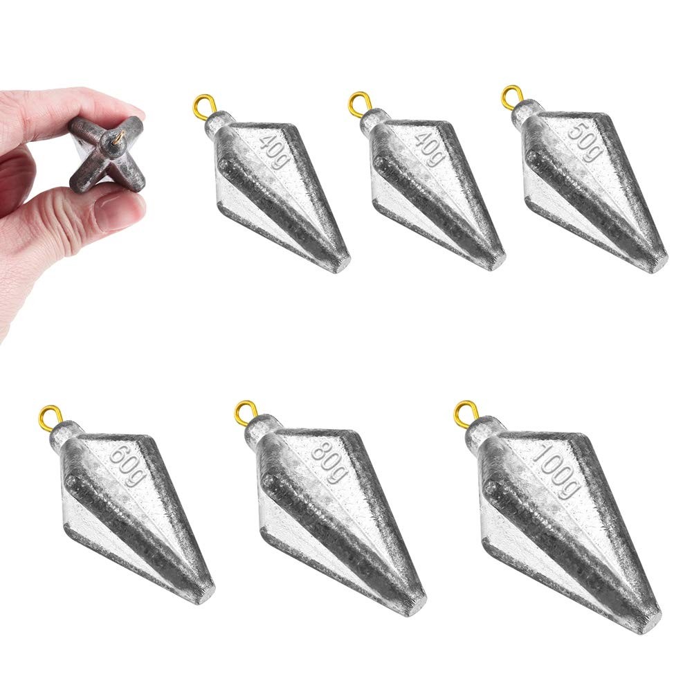 Fishing Pyramid Sinker 1.41 oz, 1.74 2.04 2.79 3.52 Silver