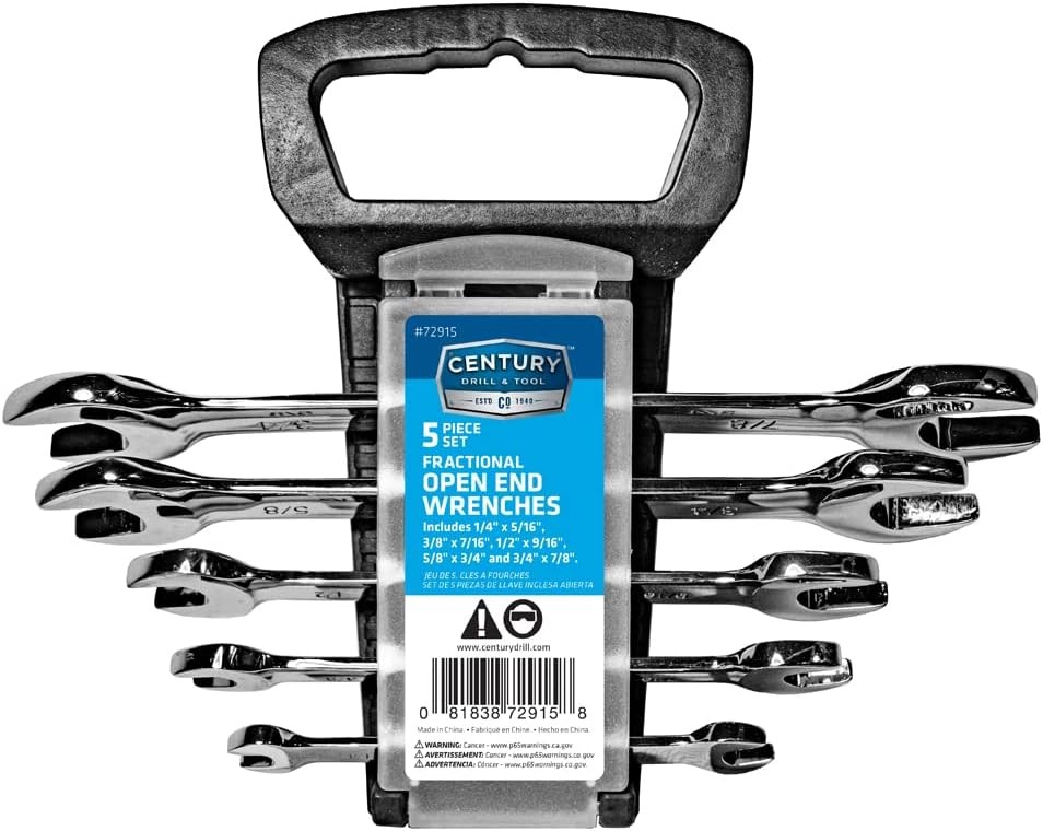 Century Drill & Tool 5-Piece SAE Open End Wrench Set (72915)