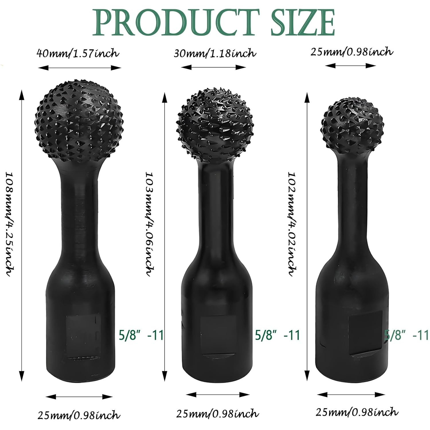 3 Pcs Sphere Rotary Burr Ball Gouge Angle Grinder Attachments Spherical Grind...
