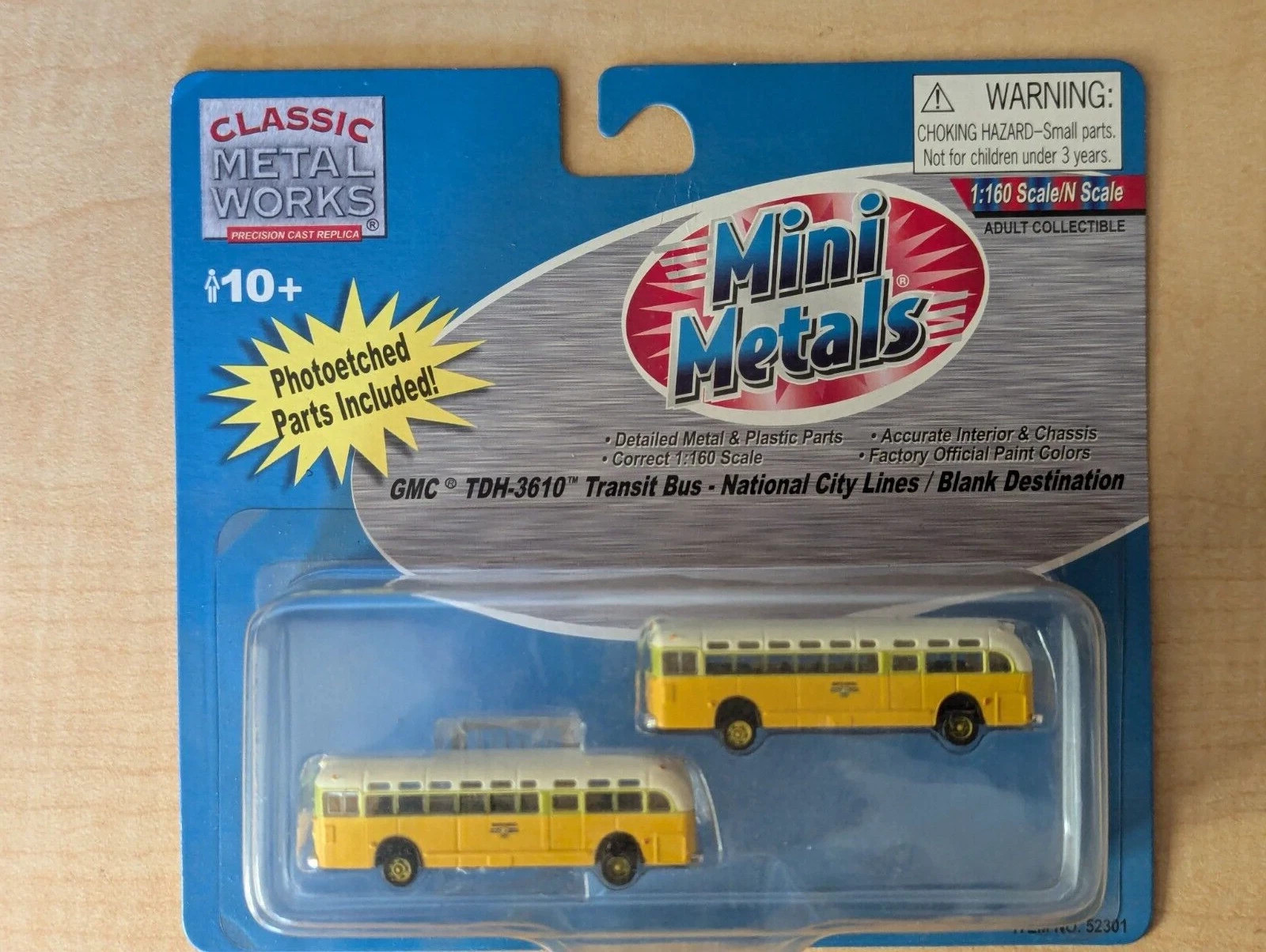 2 Pack Mini-Metals 52301-GMC Transit Bus National City Lines 1:160 N Scale New