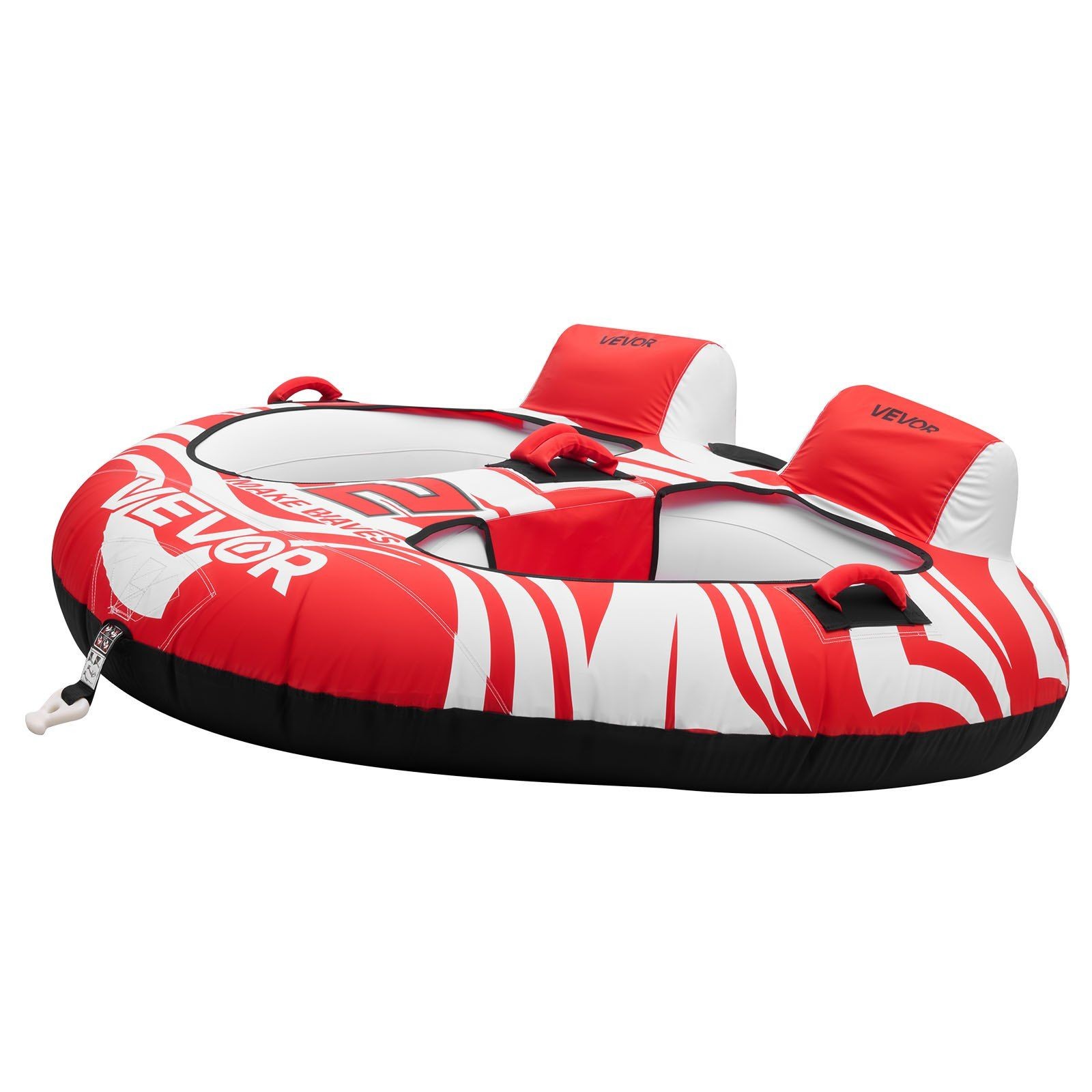 Towable Boating Tube for 2: 340lb, Dual Cockpits, UV-Resistant Nylon Cover