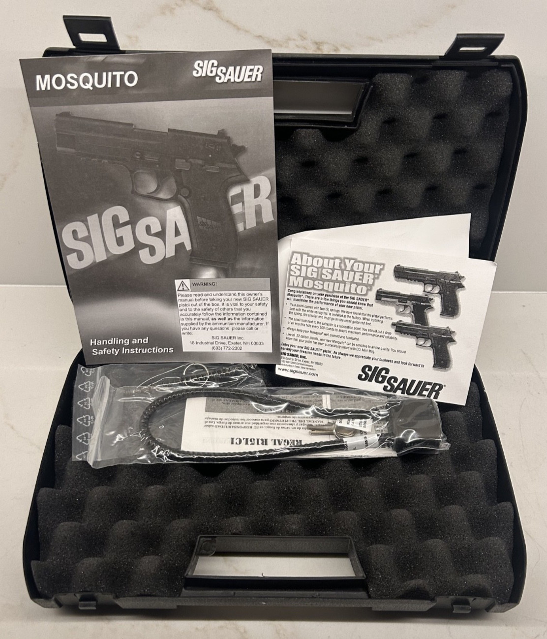 Sig Sauer Mosquito 22 LR Pistol Hard Case OEM Gun Storage Carrying Case W lock