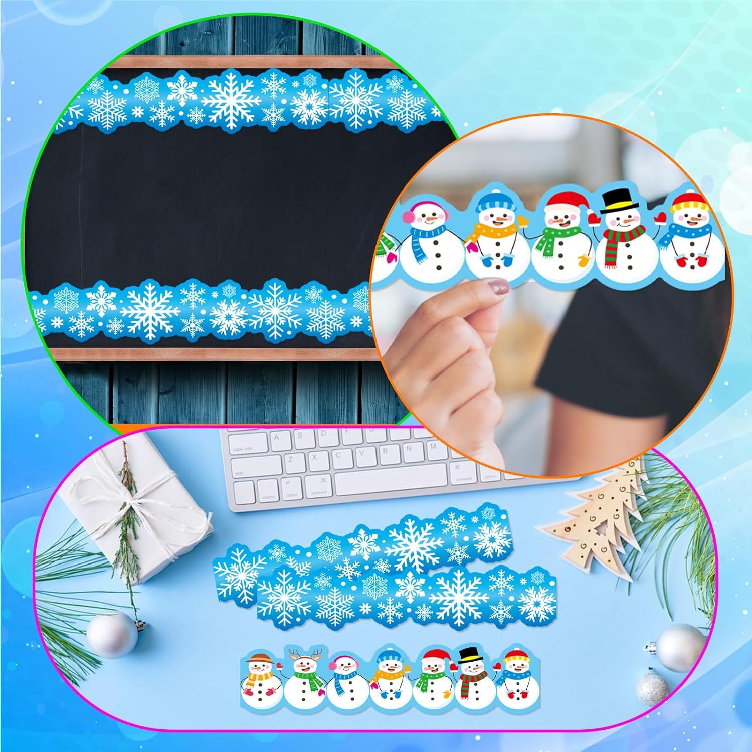 Winter Bulletin Board 78.7FT Cutout Classroom Decor Snowflake Bulletin...