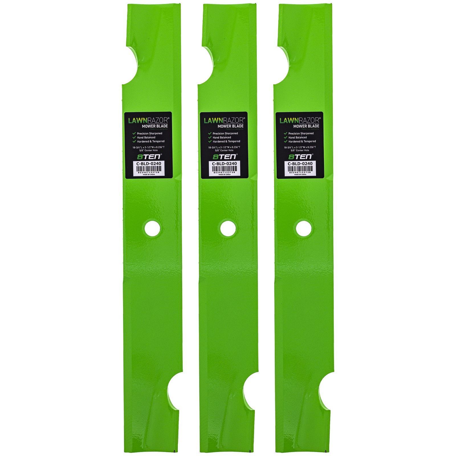 LawnRAZOR Blade for Bad Boy CZT 54 Inch 038-0001-00 Notched High Lift 3 Pack