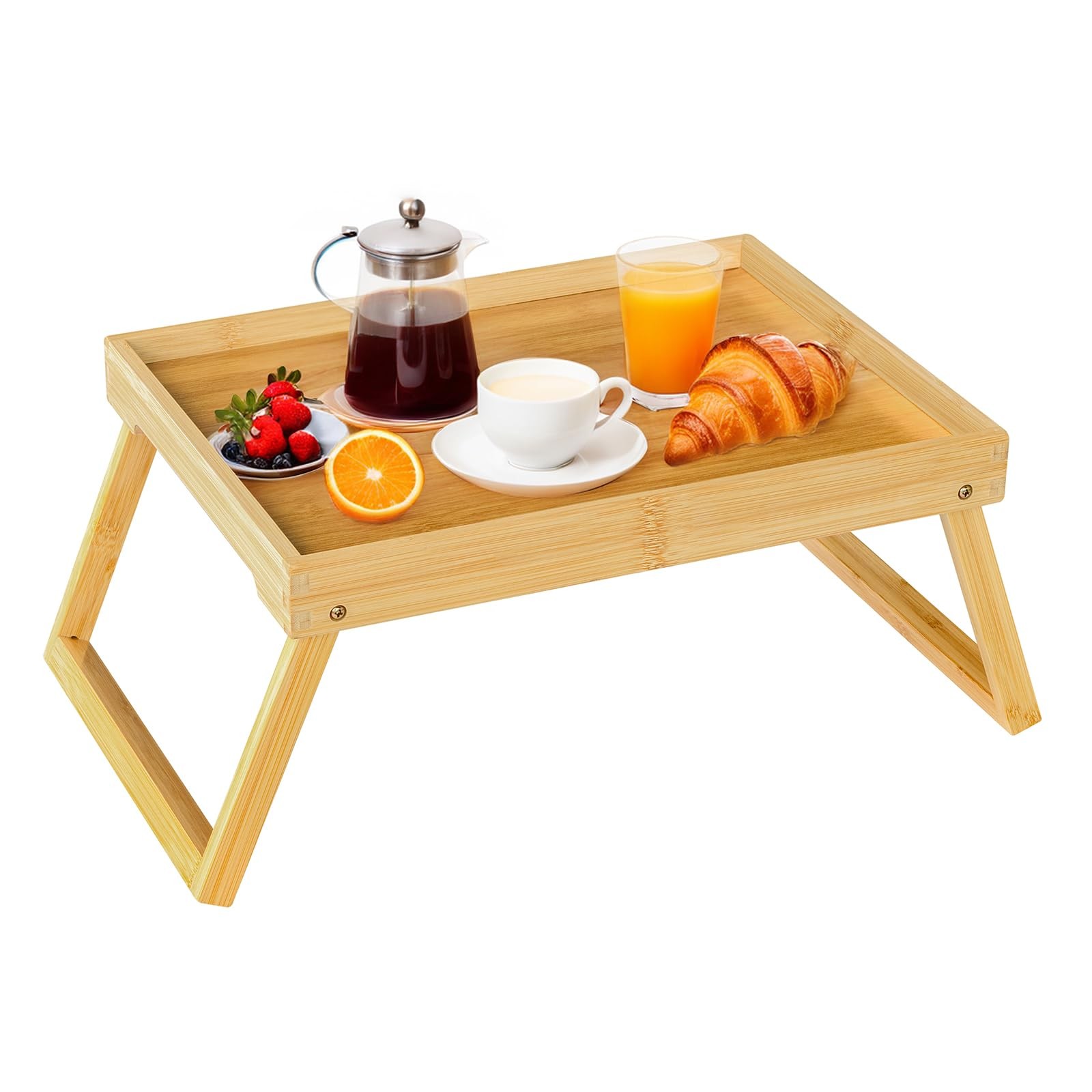 Bed Tray Table with Folding Leg Breakfast in for Eating TV Laptop