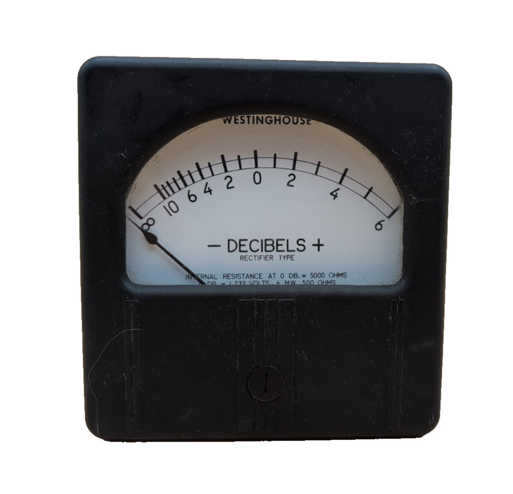 WESTINGHOUSE DECIBEL PANEL METER ( INFINITY - 0 - 6 ) (Qty 1)