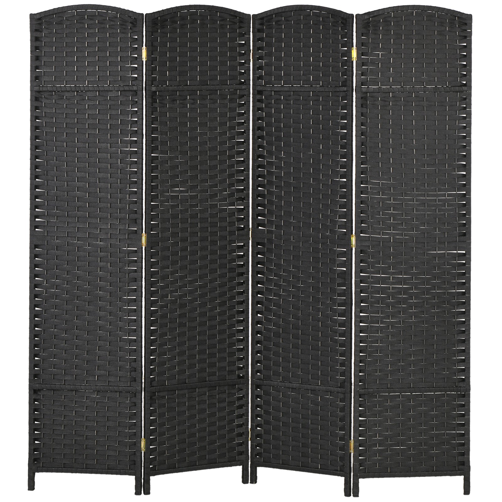 HOMCOM 4 Panel Room Divider Freestanding Folding Privacy Screen Black