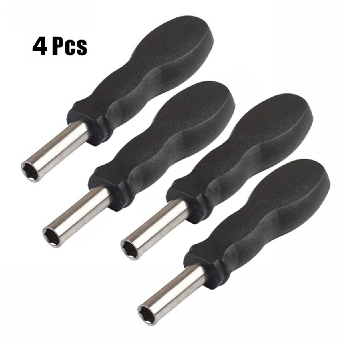 4PCS Black Hex Magnetic Bit Holder Spinner Handle 1/4 Inch Drive Hand Tool