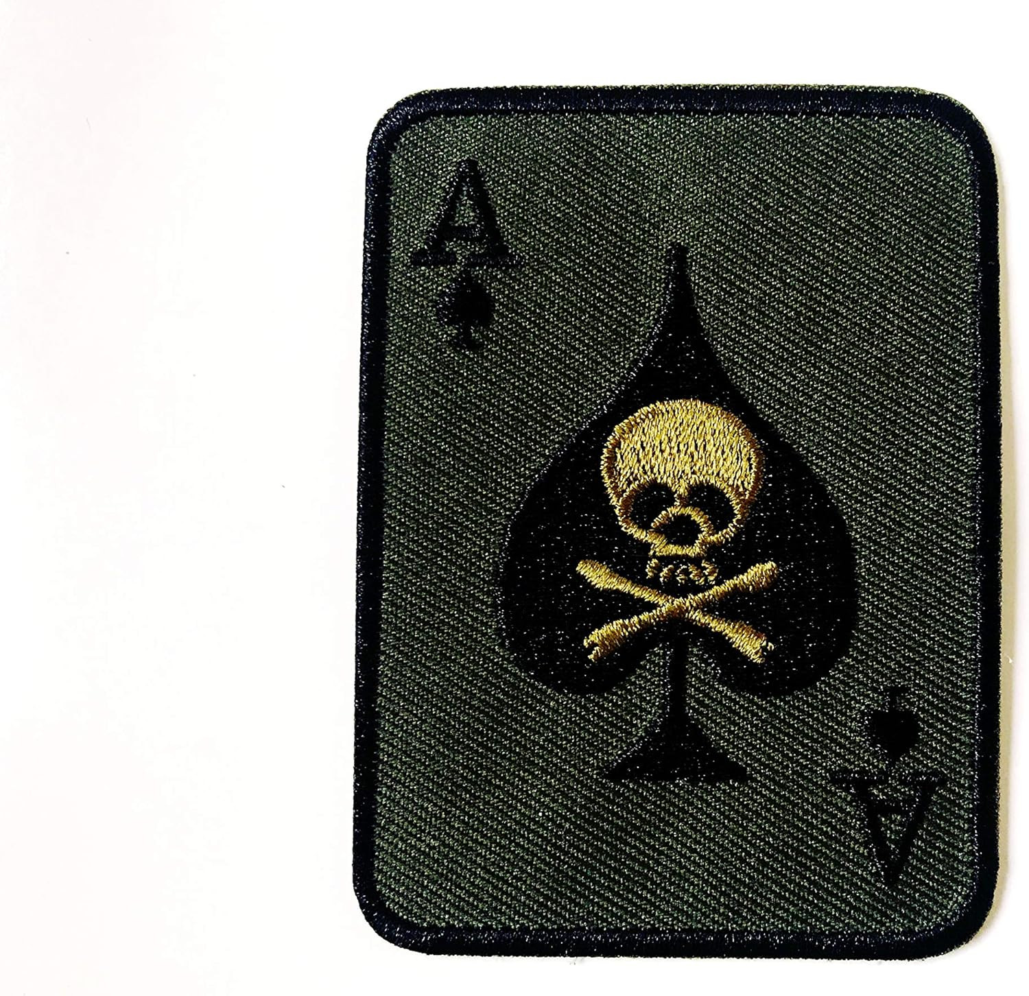 TH Skull ACE of Spades Death Skull Card Logo Biker Motorcycle Embroidered Sew on