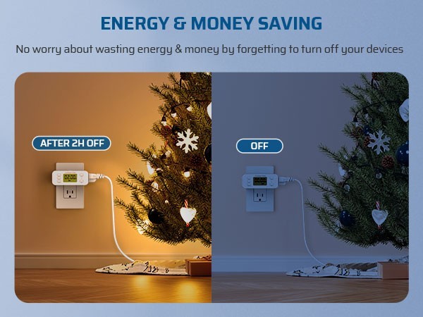 DEWENWILS 2-Pack Timer Outlet, 36H Countdown, Repeat Function,for Lights & Fans