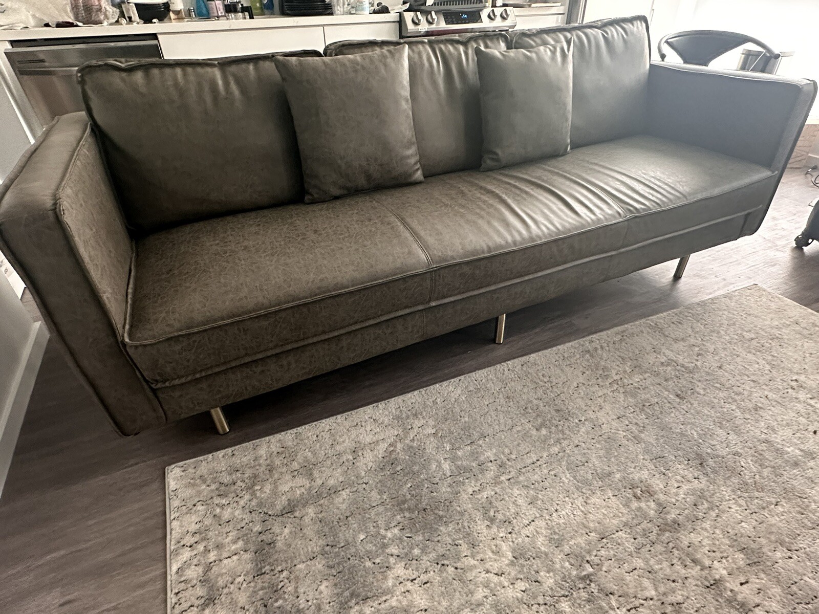 Roderick 89” Vegan Leather Sofa From Wayfair - Lightly Used