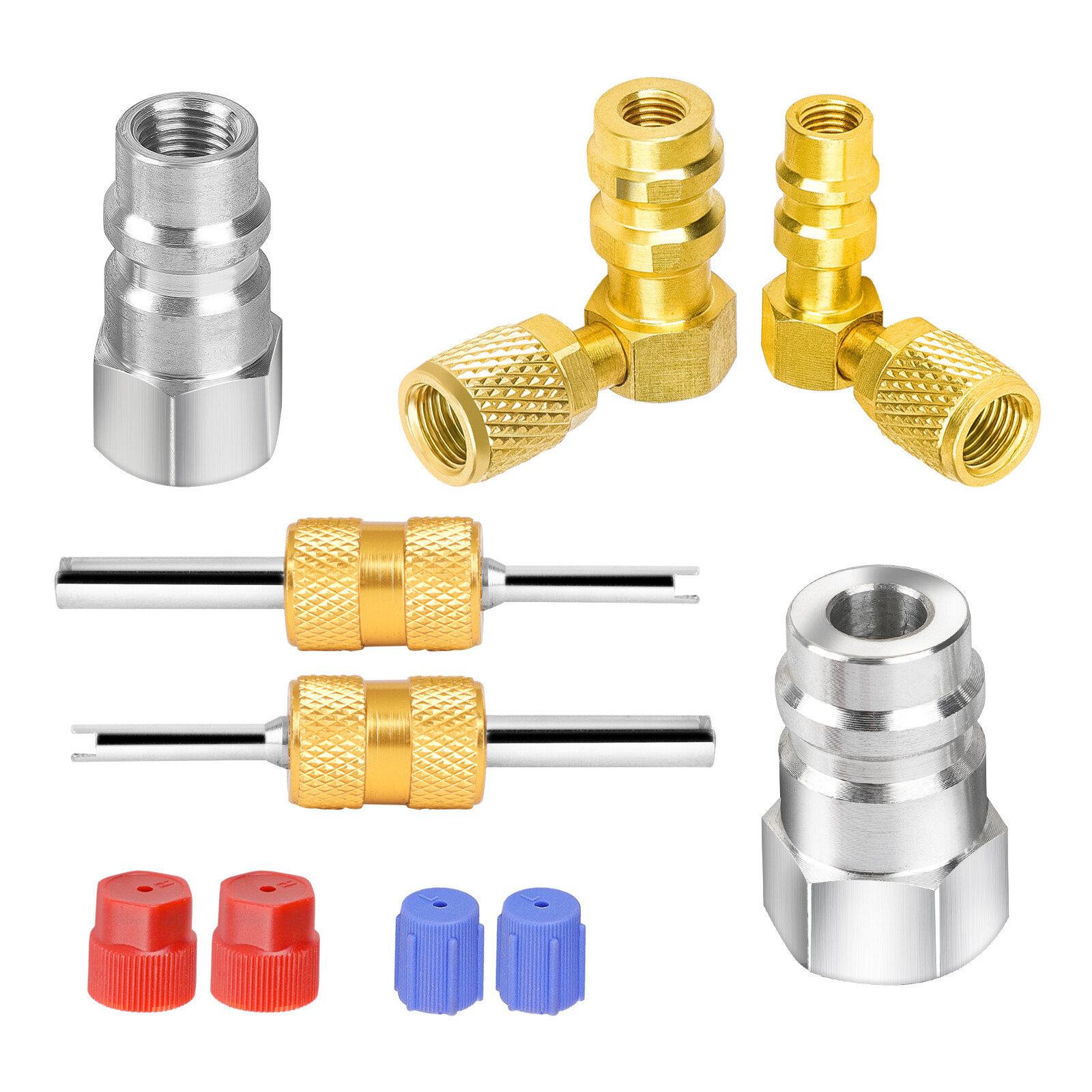 R12 to R134A Conversion Kit Quick Coupler Valve Adapter High/Low Pressure for AC