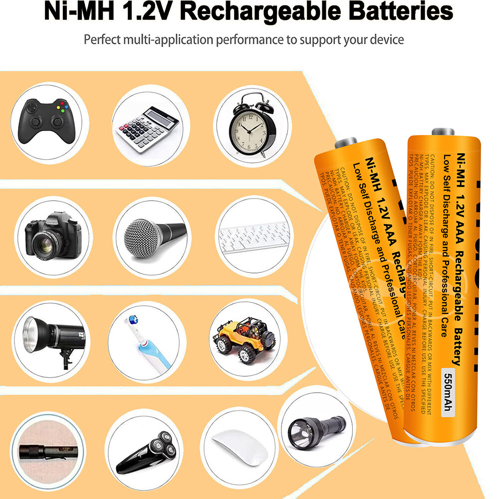 4/6/8 NI-MH AAA Rechargeable Battery 1.2V 550 MAh for Console Controller Headset