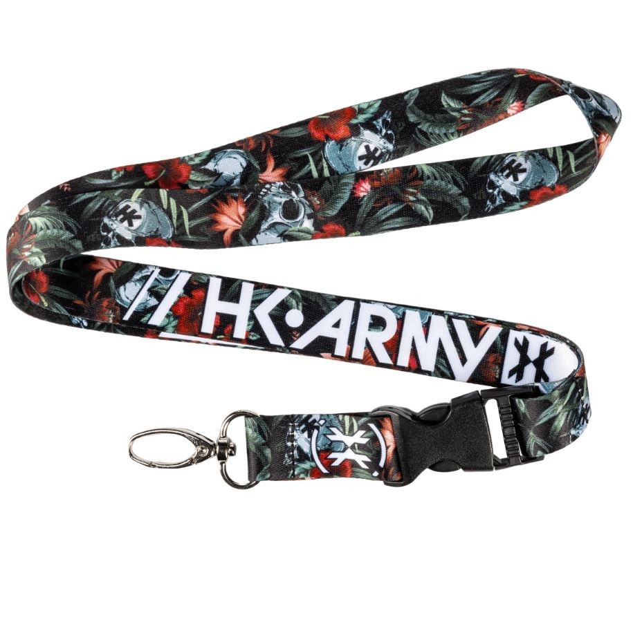 HK Army Paintball Lightweight Lanyard Polyester Key Chain Tropical Skull