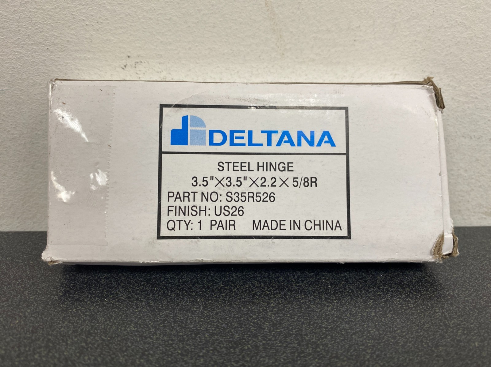 Deltana S35R526 3-1/2" Plain Bearing 5/8" Radius Hinge Pair - Polished Chrome