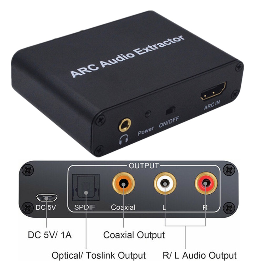 Micro USB HDMI-Compatible ARC Audio Power Adapter Support SPDIF/RCA/3.5mm Stereo