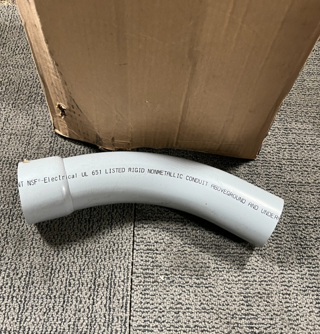 (QTY 3) Kraloy B40STD3045 078607 3" x 45D PVC STD Elbow SPxBE SCH40 Gray